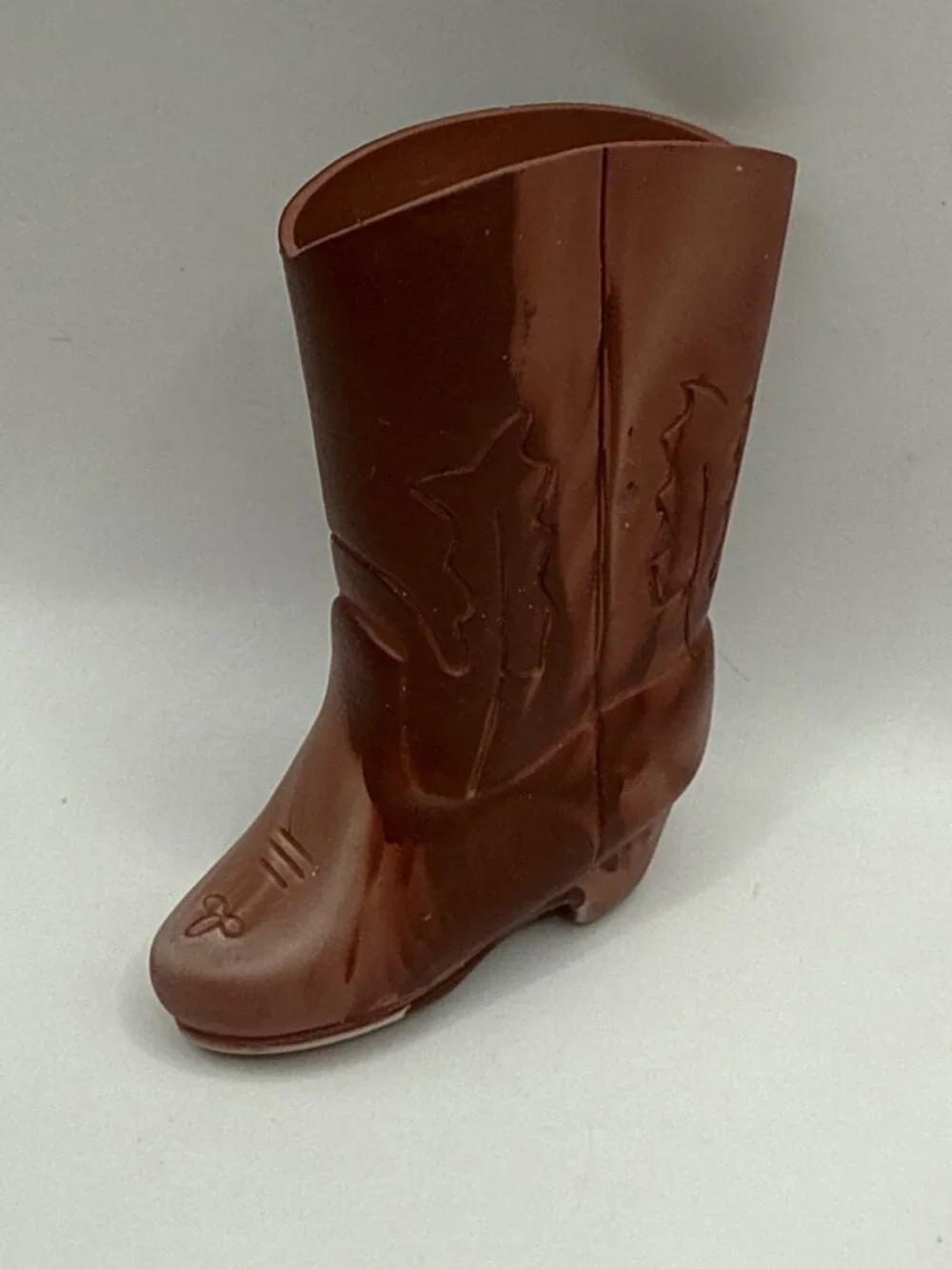 Vintage Dot Boot Small Brown Vinyl Cowboy Doll Boot Replacement Western Accessor